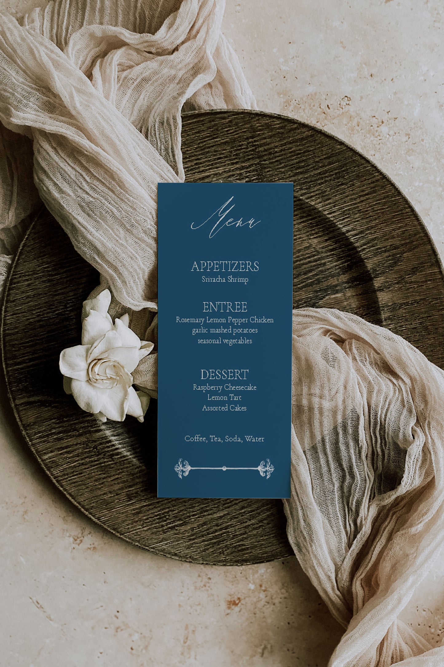Elegant Blue Menu