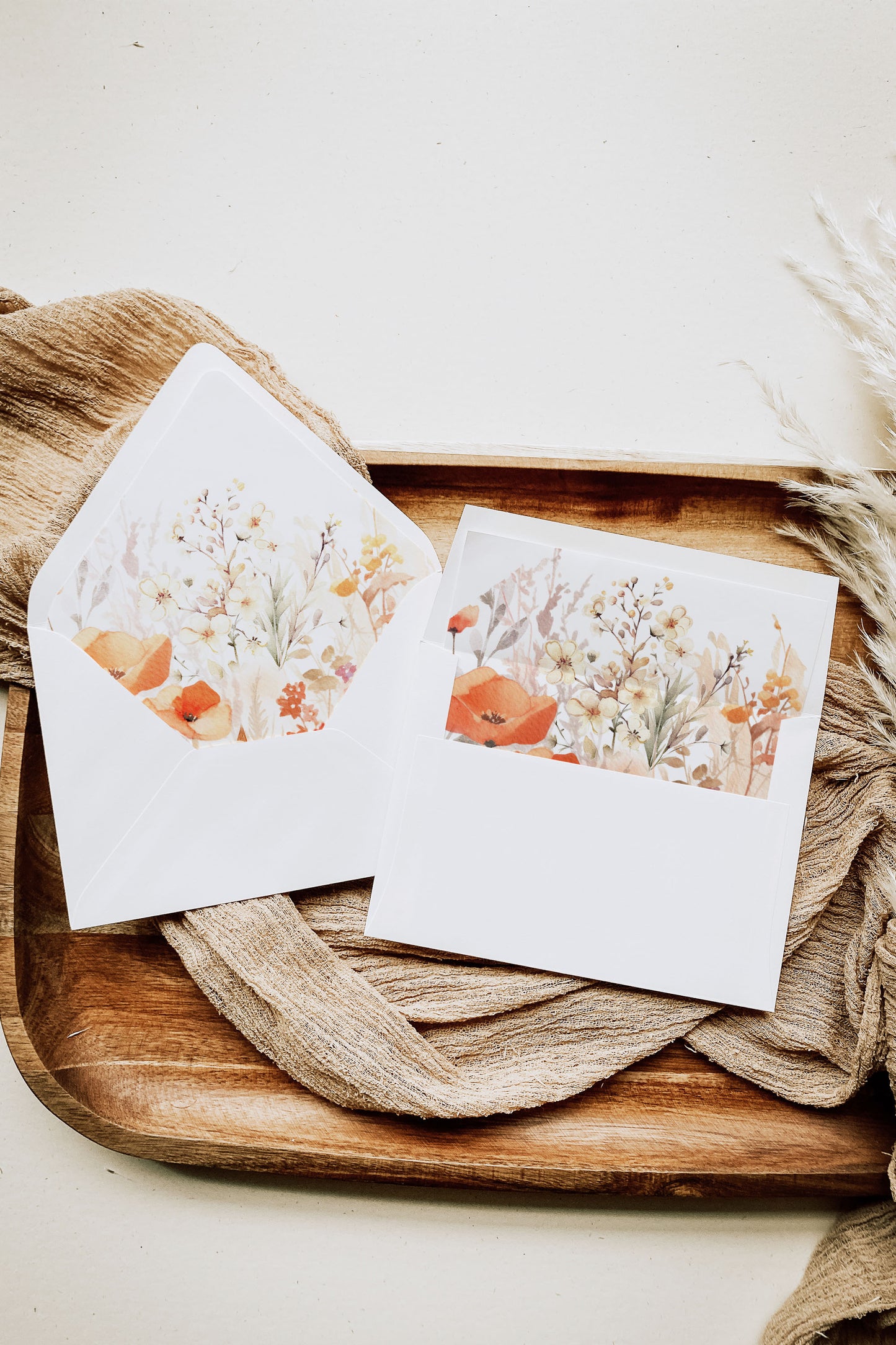 Fall Watercolor Floral Envelope Liner