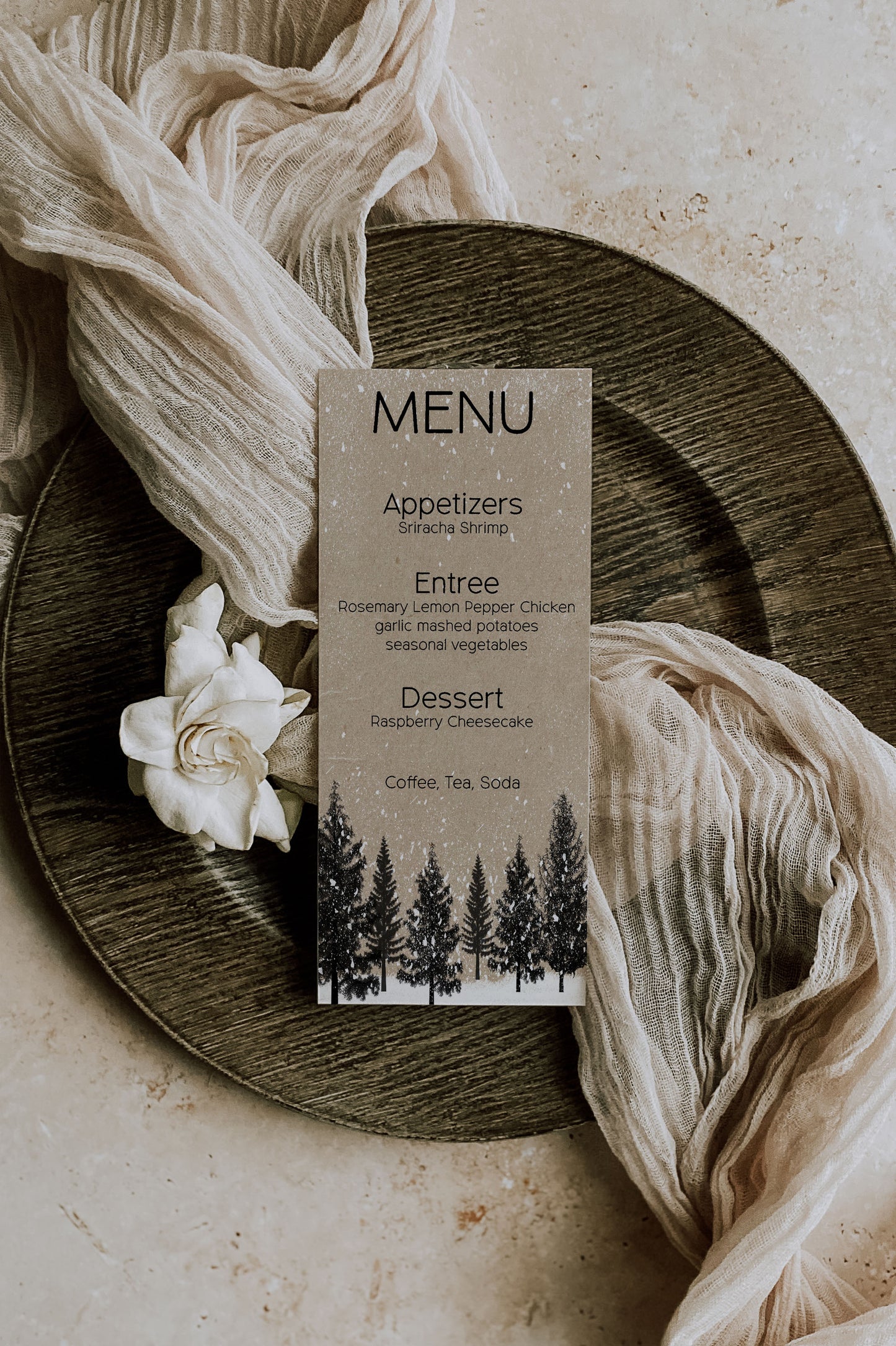 Forest Snow Kraft Menu