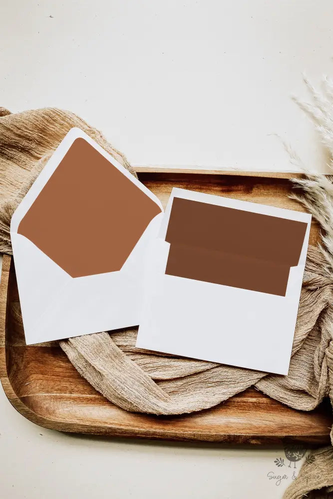 Burnt Orange Envelope Liner - Premium from Sugar and Spice Invitations - Just $1! Shop now at Sugar and Spice Paper