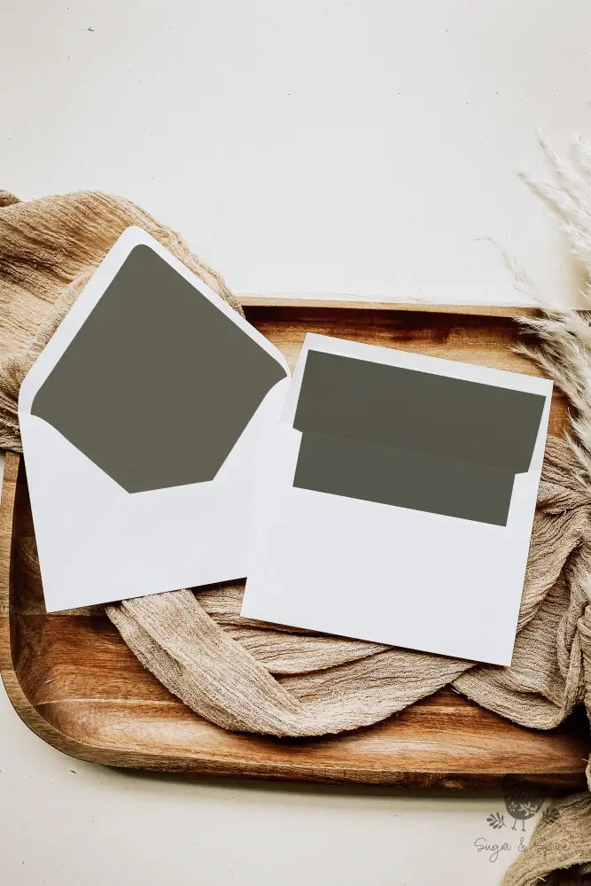 Forest Green Envelope Liner - Premium from Sugar and Spice Invitations - Just $1! Shop now at Sugar and Spice Paper