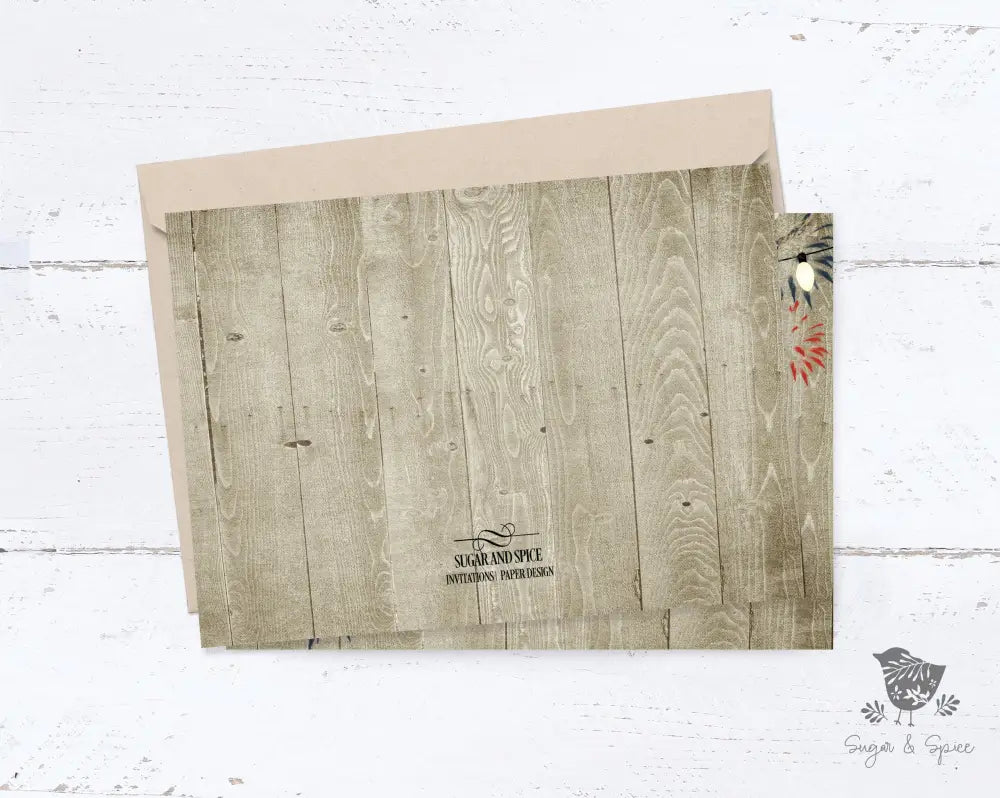 Rustic Sparks will Fly on Fourth of July Invitation - Premium Paper & Party Supplies > Paper > Invitations & Announcements > Invitations from Sugar and Spice Invitations - Just $2.10! Shop now at Sugar and Spice Paper