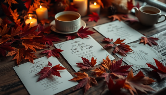 Embrace the Cozy Charm of Fall with Our Moody Themed Invitations