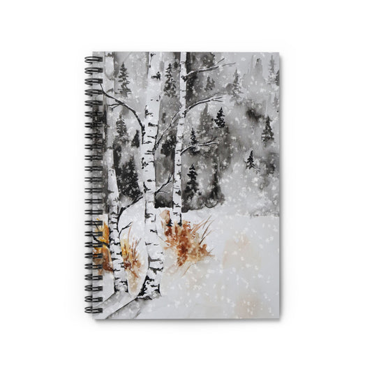 Winter Forest Birch Tree Spiral Notebook