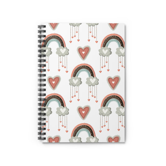 Rainbows and Hearts Valentine Spiral Notebook