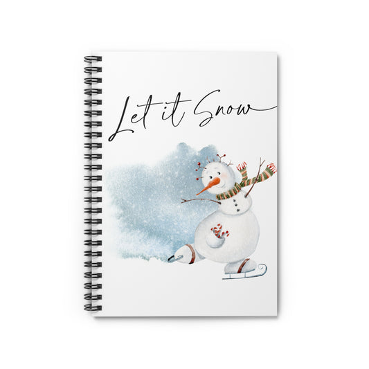 Let It Snow Snowman Custom Christmas Spiral Notebook