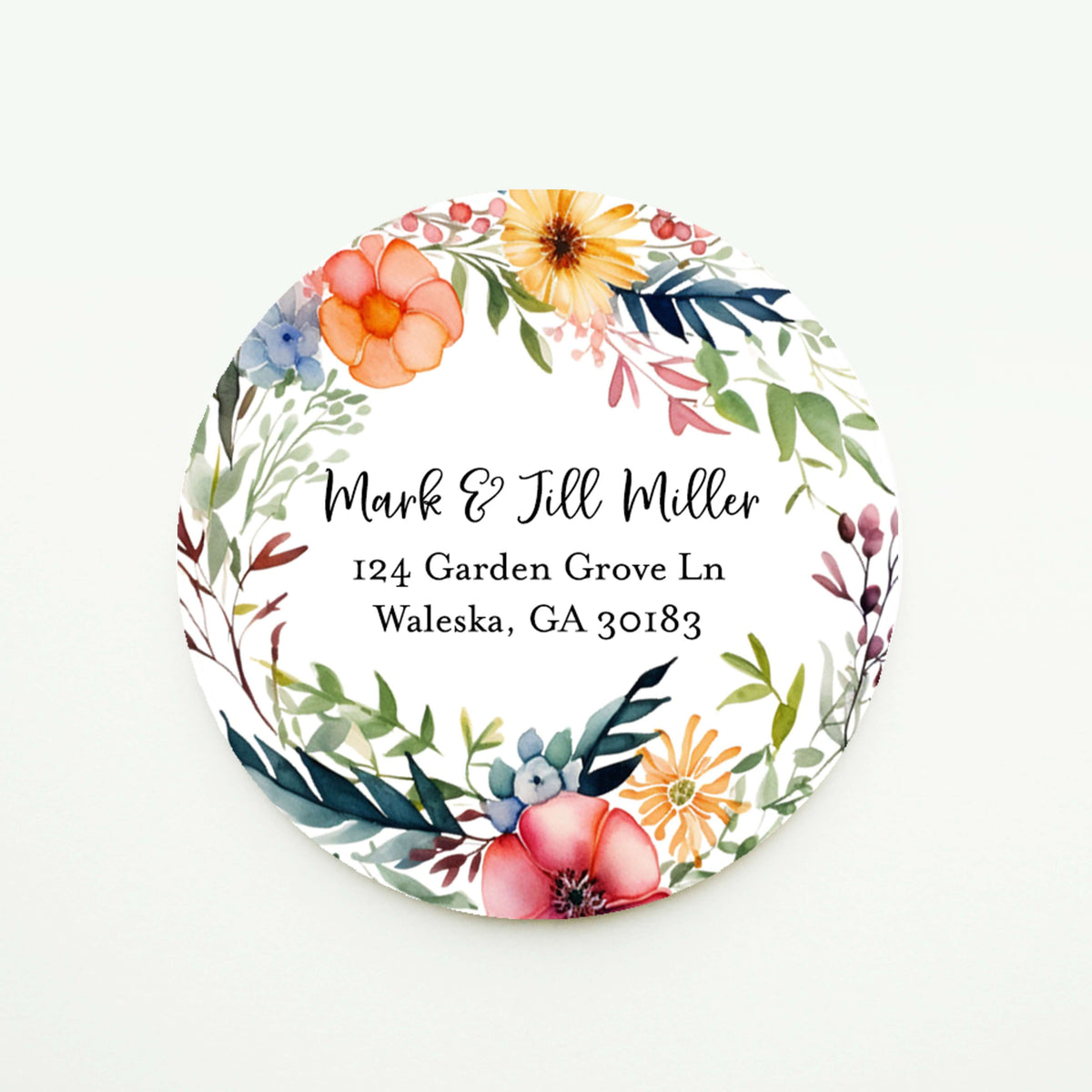 Watercolor Floral Return Address Sticker for Weddings – Sugar and Spice ...