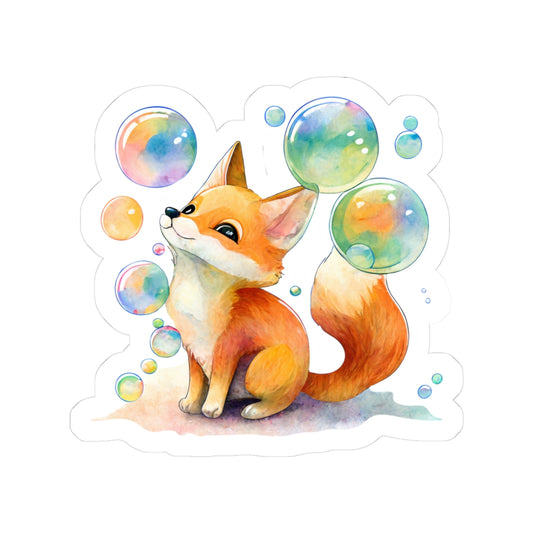 Fox with Bubbles Stickers