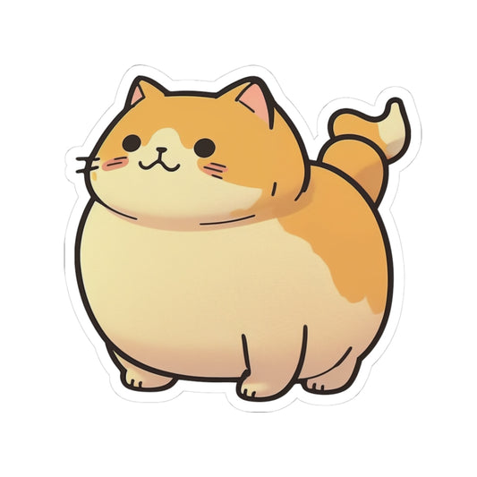 Chubby Orange Cat Stickers — Cute Kiss-Cut Laptop Decal