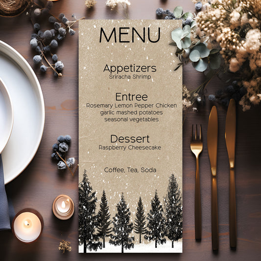 Forest Snow Kraft Menu