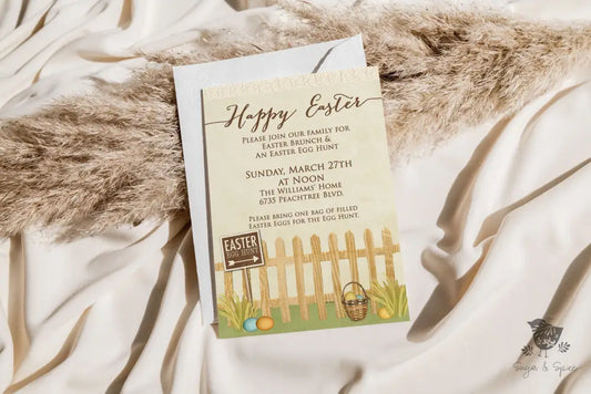 Happy Brunch Easter Invitation - Premium Paper & Party Supplies > Paper > Invitations & Announcements > Invitations from Sugar and Spice Invitations - Just $1.98! Shop now at Sugar and Spice Paper