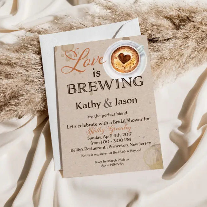 Love is Brewing Bridal Shower Invitation - Premium  from Sugar and Spice Invitations - Just $1.95! Shop now at Sugar and Spice Paper