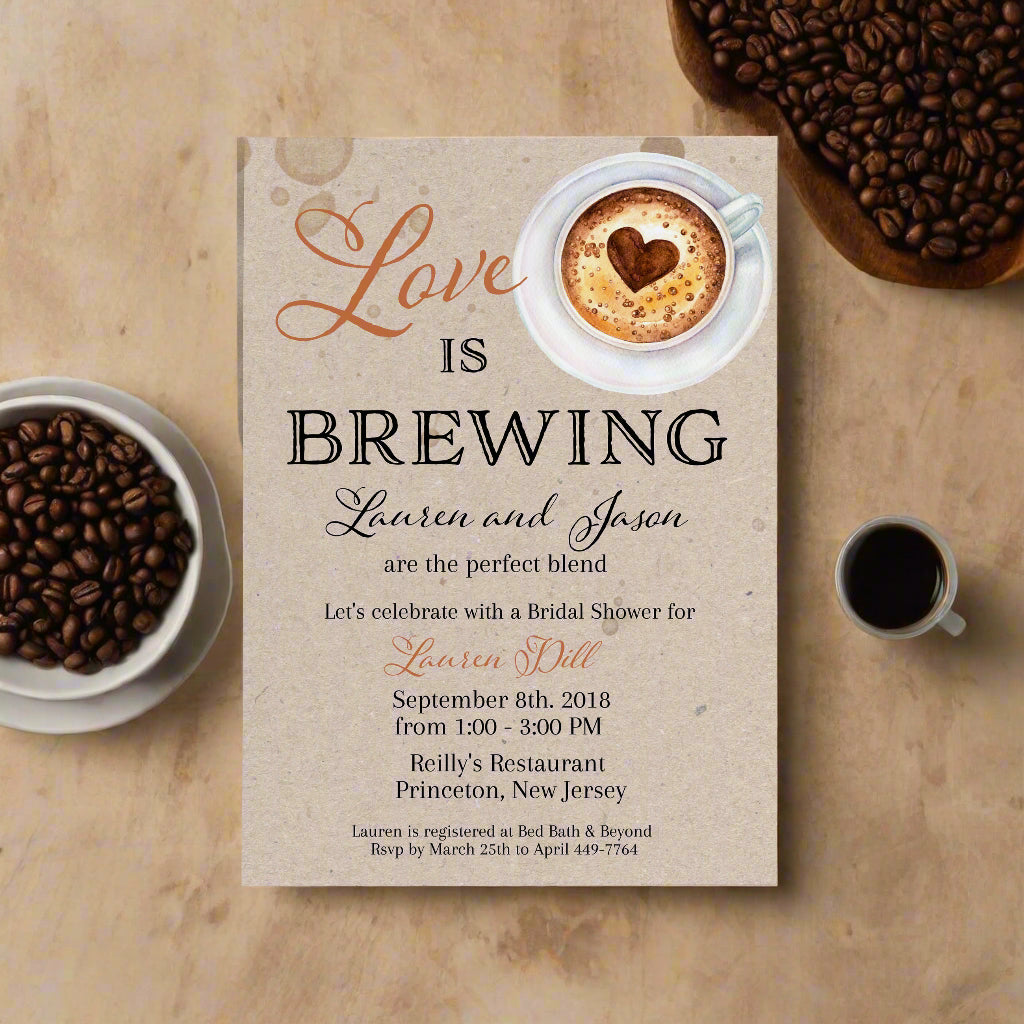 Love is Brewing Bridal Shower Invitation (Digital Download)