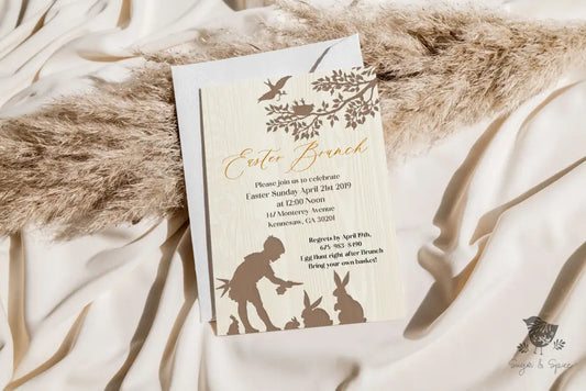 Rustic Brunch Boy Easter Invitation - Premium Paper & Party Supplies > Paper > Invitations & Announcements > Invitations from Sugar and Spice Invitations - Just $1.98! Shop now at Sugar and Spice Paper