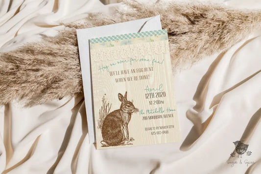 Rustic Brunch Easter Invitation - Premium Paper & Party Supplies > Paper > Invitations & Announcements > Invitations from Sugar and Spice Invitations - Just $1.98! Shop now at Sugar and Spice Paper