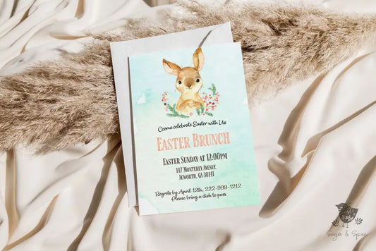 Watercolor Blue Easter Invitation - Premium Paper & Party Supplies > Paper > Invitations & Announcements > Invitations from Sugar and Spice Invitations - Just $1.98! Shop now at Sugar and Spice Paper
